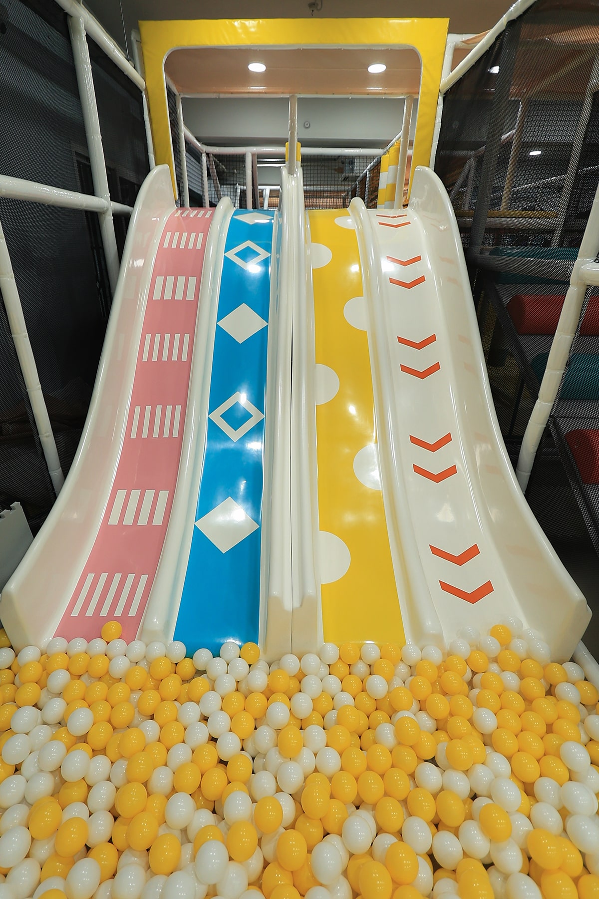 Multilane Slide with a Ball Pit Landing